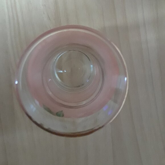 Hand Painted Frosted Pink & Clear Glass Bartlett Collins Vase - Picture 3 of 5